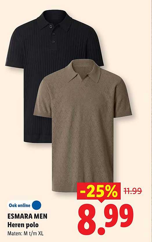 ESMARA MEN Heren polo -25%