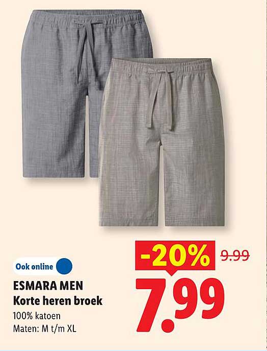 ESMARA MEN Korte heren broek -20%