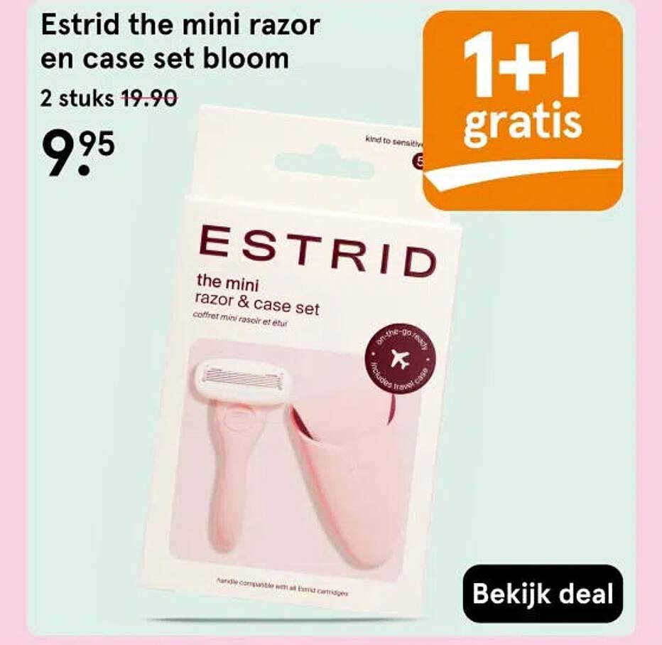 Estrid the mini razor en case set bloom 1+1 gratis