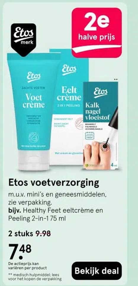 Etos voetverzorging 2e halve prijs