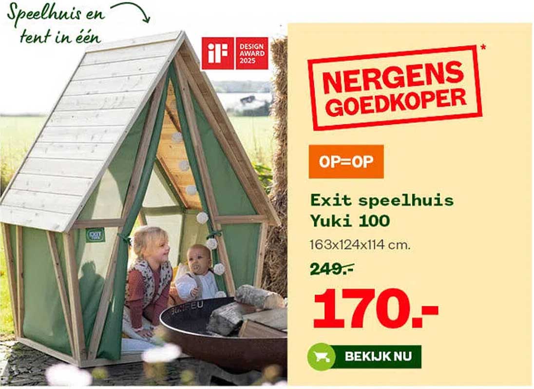 Exit speelhuis Yuki 100 OP=OP