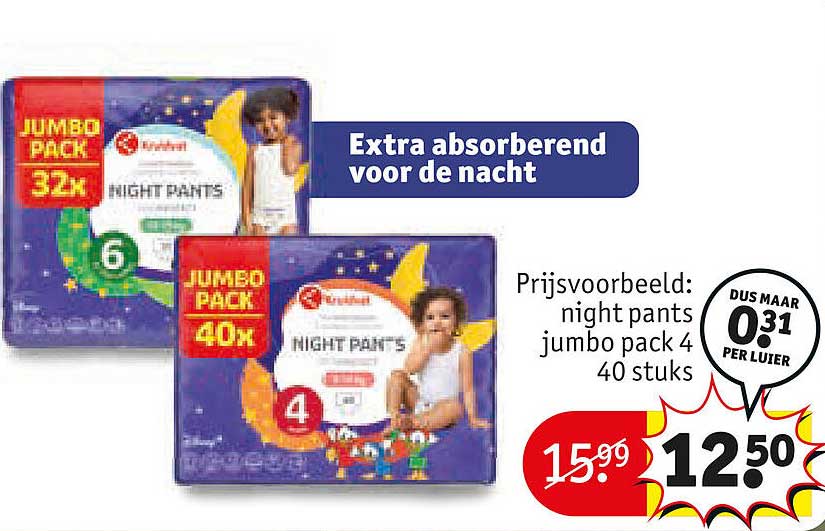 Extra absorberend voor de nacht