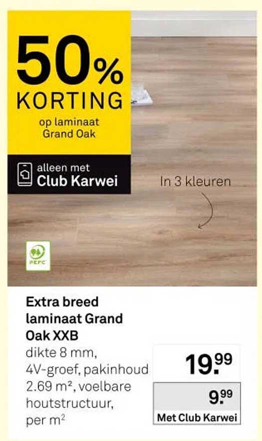Extra breed laminaat Grand Oak XXB 50% korting op laminaat Grand Oak
