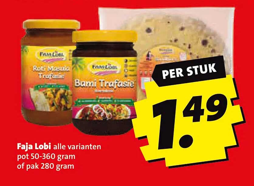 Faja Lobi alle varianten pot 50-360 gram of pak 280 gram