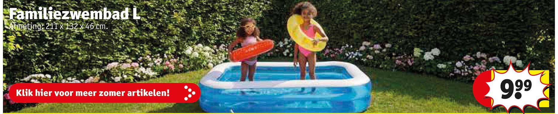Familiezwembad L, Afmeting: 211 x 132 x 46 cm. Klik hier voor meer zomer artikelen!