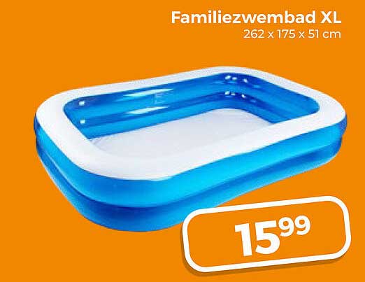 Familiezwembad XL 262 x 175 x 51 cm