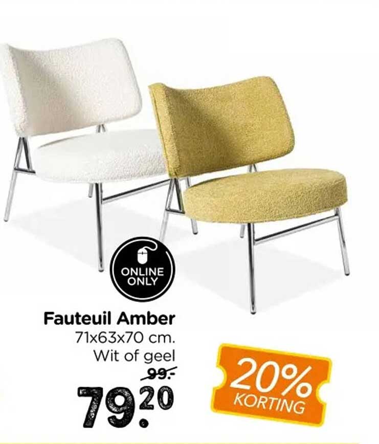 Fauteuil Amber 20% korting