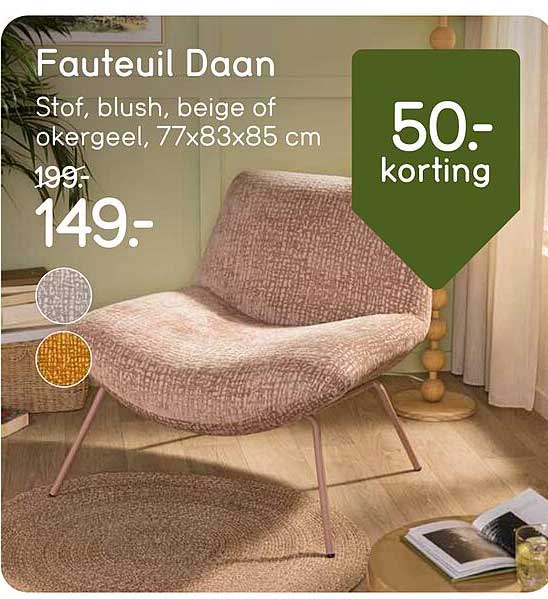 Fauteuil Daan 50.- korting