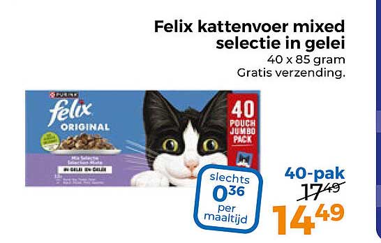 Felix kattenvoer mixed selectie in geel
