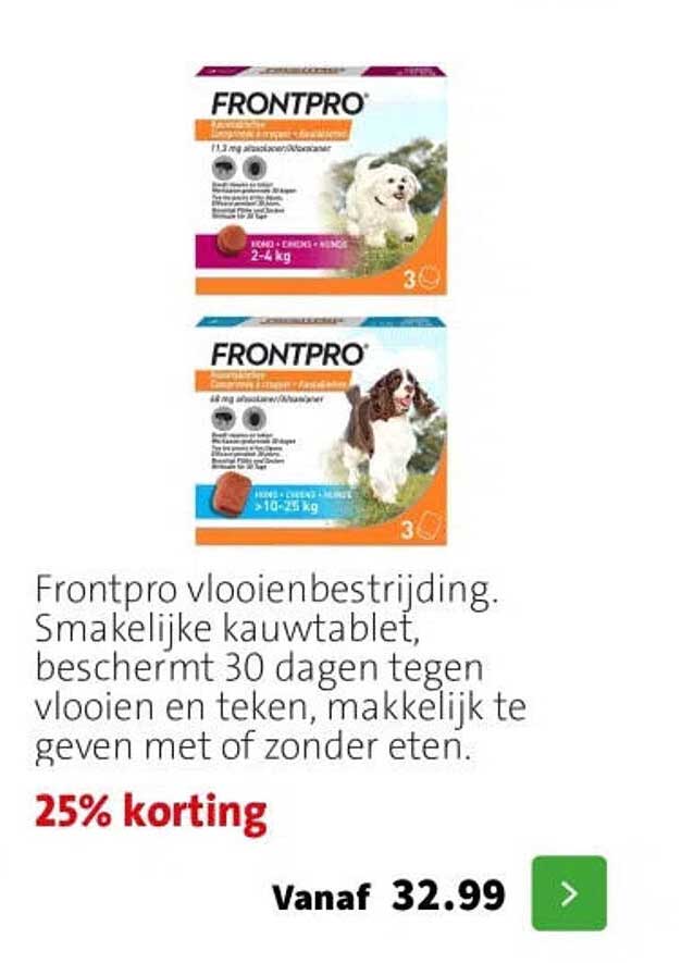 Frontpro vlooienbestrijding 25% korting