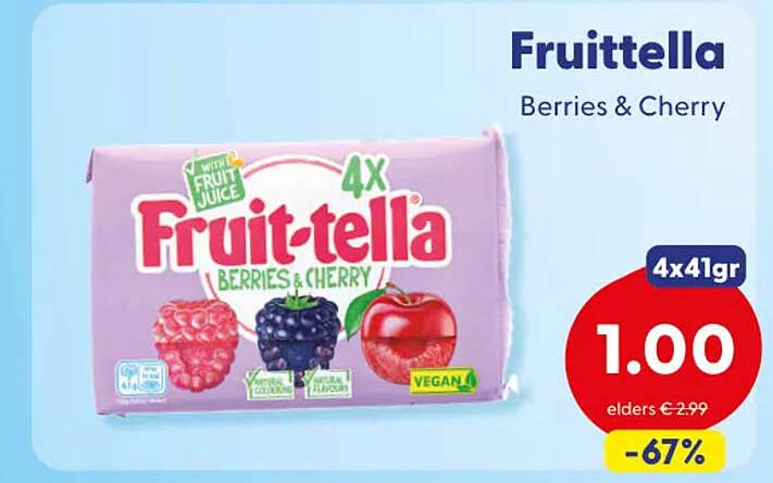 Fruittella Berries & Cherry 4x41gr