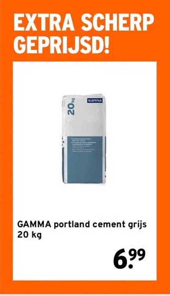 GAMMA portland cement grijs 20 kg