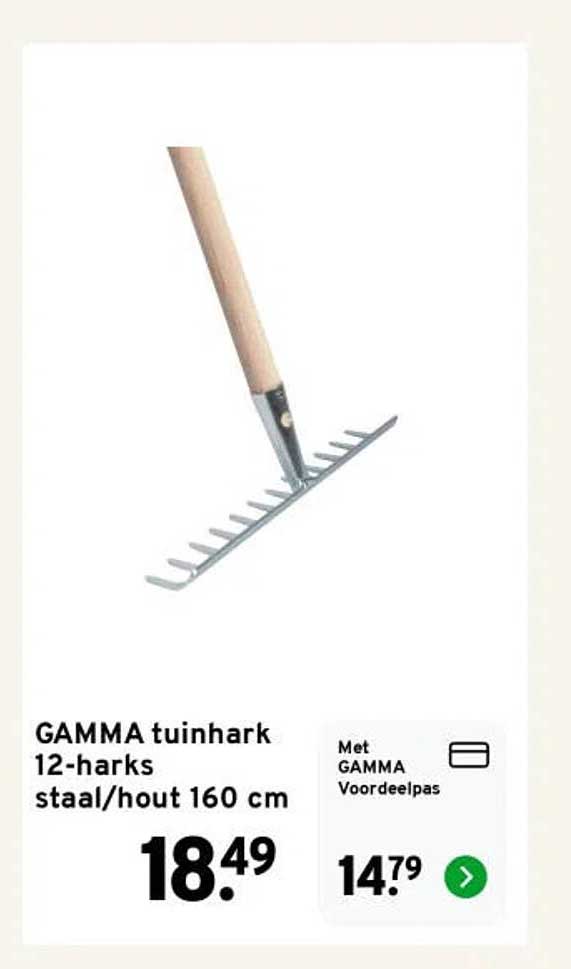 GAMMA tuinhark 12-harks staal/hout 160 cm