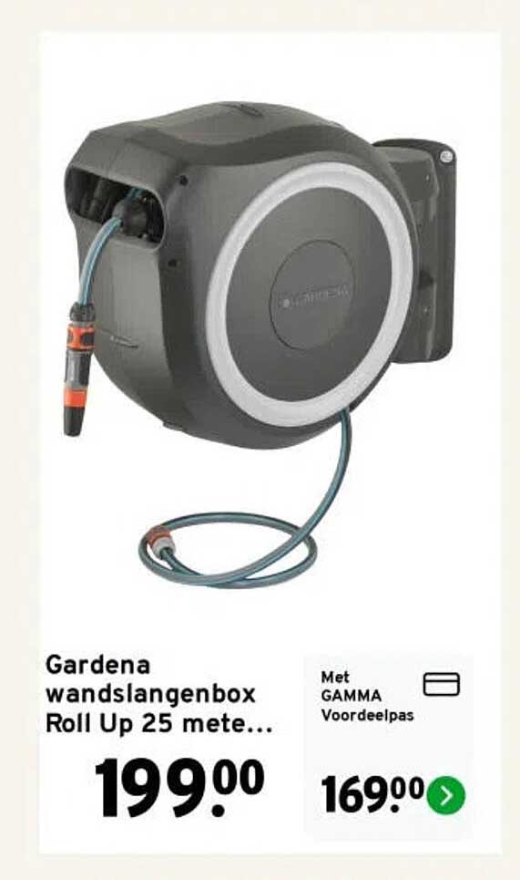 Gardena wandslangenbox Roll Up 25 mete...