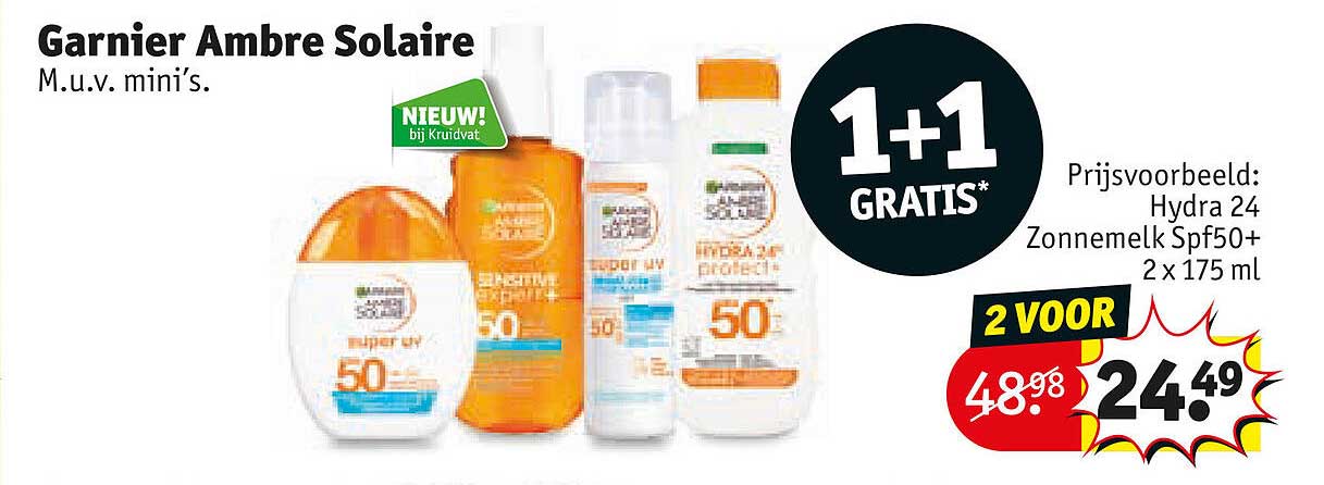 Garnier Ambre Solaire M.u.v. mini’s. 1+1 GRATIS*