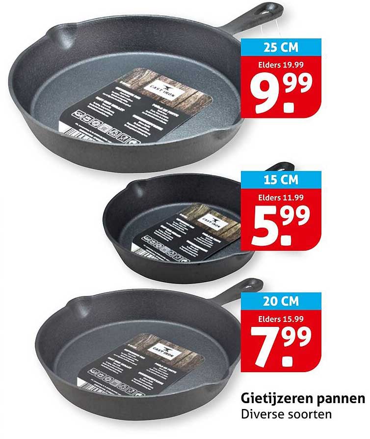 Gietijzeren pannen Diverse soorten