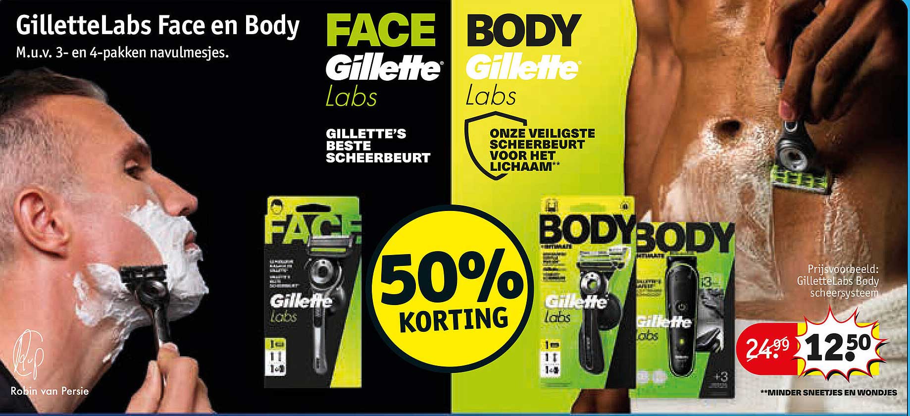 GilletteLabs Face en Body 50% korting