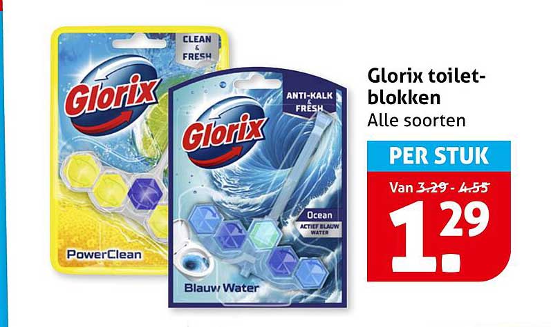 Glorix toilet-blokken Alle soorten PER STUK