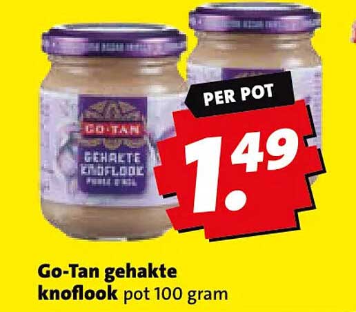 Go-Tan gehakte knoflook pot 100 gram