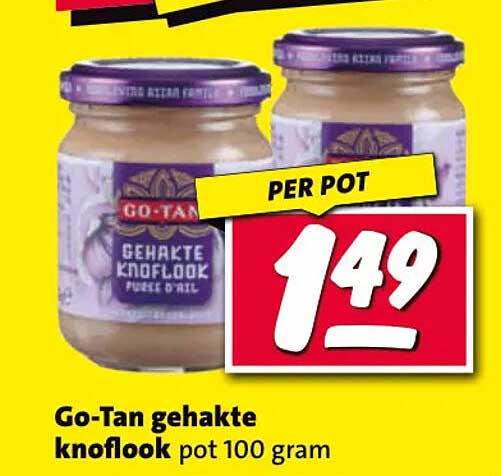 Go-Tan gehakte knoflook pot 100 gram PER POT