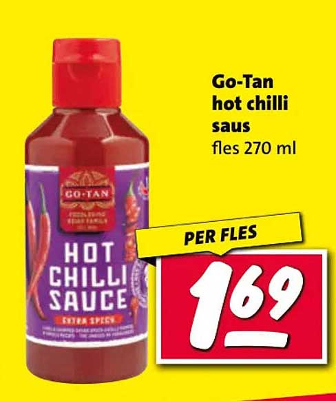 Go-Tan hot chilli saus fles 270 ml