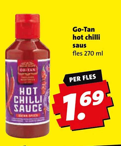 Go-Tan hot chilli saus fles 270 ml PER FLES