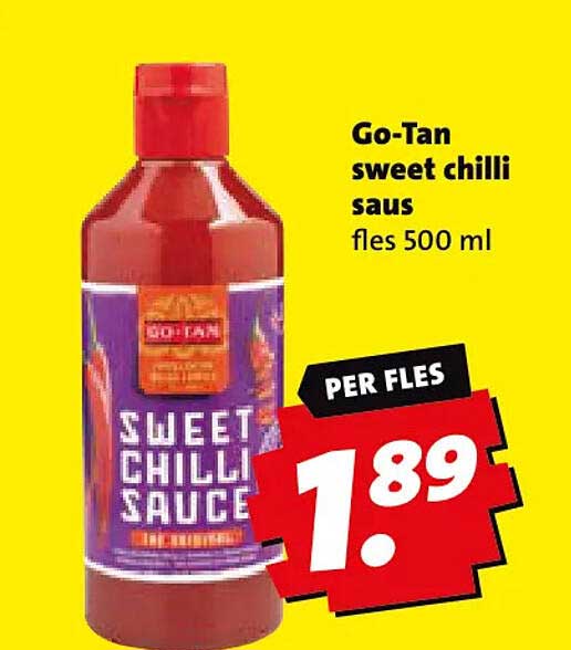 Go-Tan sweet chilli saus fles 500 ml