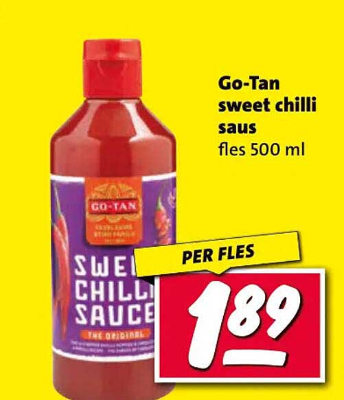 Go-Tan sweet chilli saus fles 500 ml