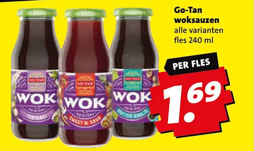 Go-Tan woksauzen alle varianten fles 240 ml PER FLES