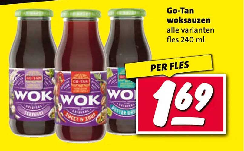 Go-Tan woksauzen alle varianten fles 240 ml PER FLES