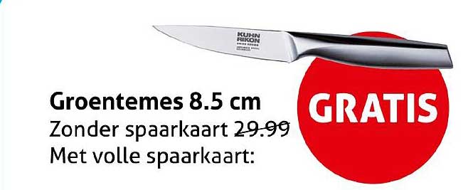 Groentemes 8.5 cm GRATIS