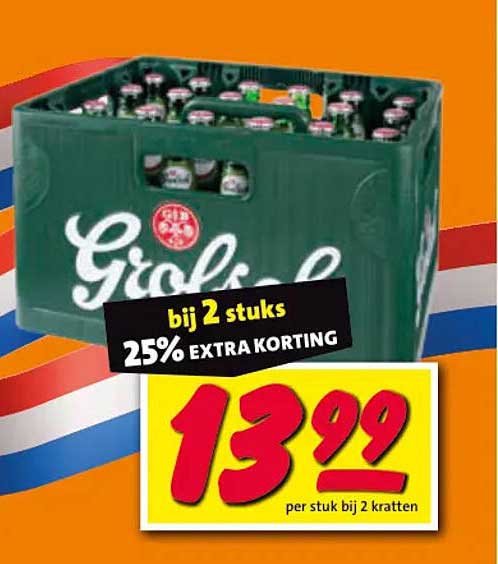 Grolsch bij 2 stuks 25% EXTRA KORTING