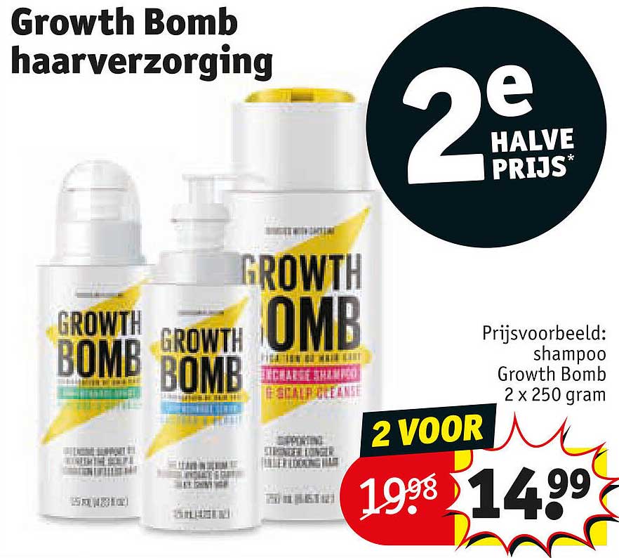 Growth Bomb haarverzorging 2e halve prijs