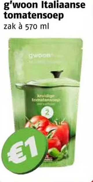 g'woon Italiaanse tomatensoep zak à 570 ml