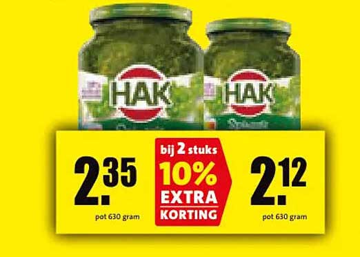 HAK bij 2 stuks 10% EXTRA KORTING