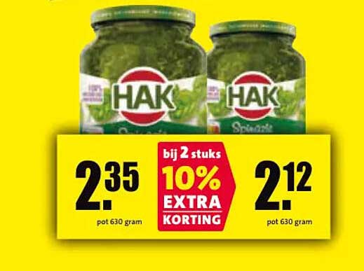 HAK bij 2 stuks 10% EXTRA KORTING