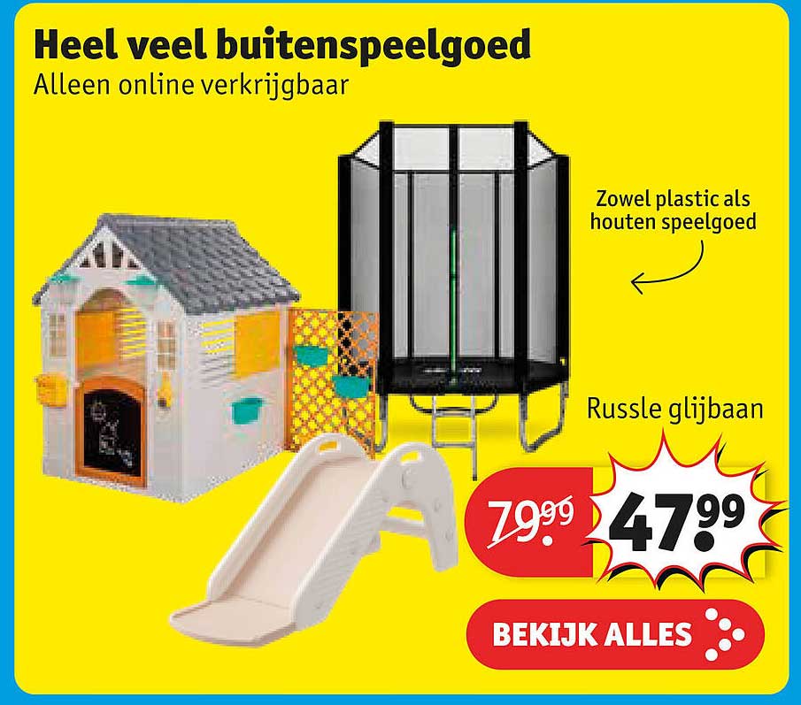 Heel veel buitenspeelgoed Alleen online verkrijgbaar Russle glijbaan
