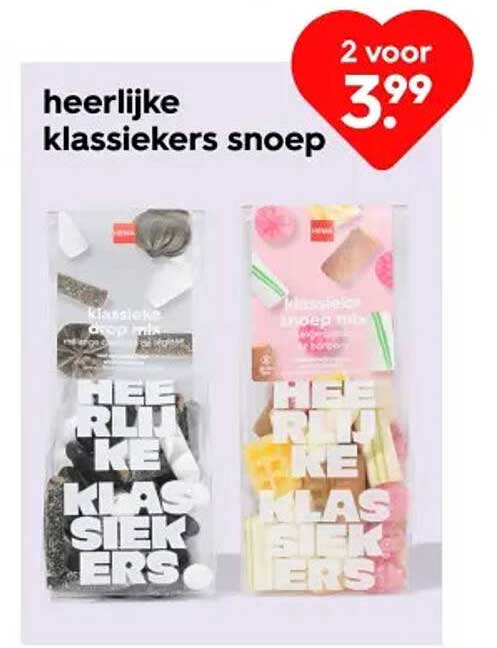 heerlijke klassiekers snoep 2 voor 3.99