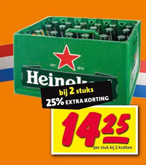 Heineken bij 2 stuks 25% EXTRA KORTING