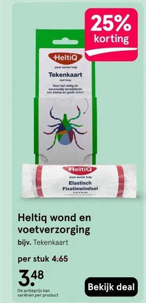 Heltig wond en voetverzorging bijv. Tekenkaart 25% korting