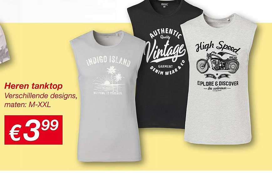 Heren tanktop Verschillende designs, maten: M-XXL
