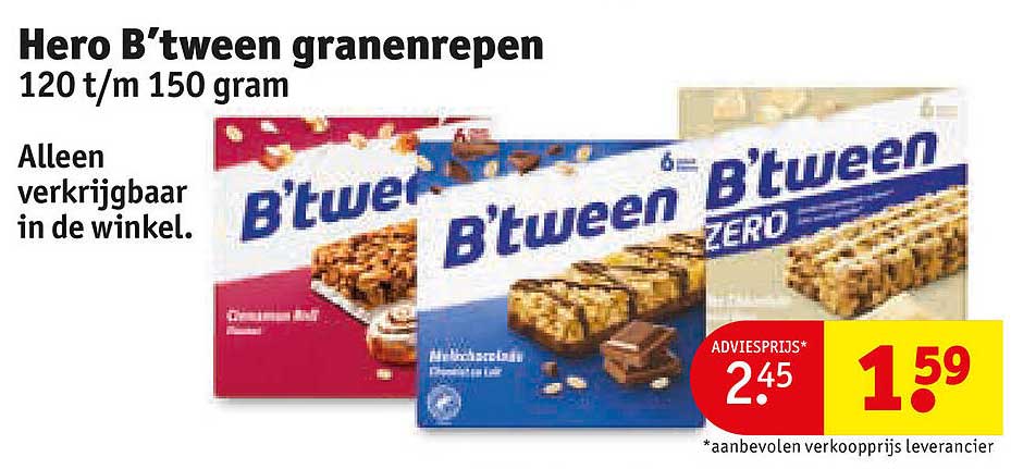 Hero B'tween granenrepen 120 t/m 150 gram