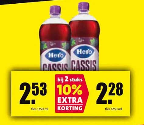 Hero Cassis 10% extra korting bij 2 stuks