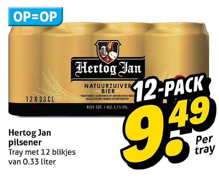 Hertog Jan pilsener Tray met 12 blikjes van 0.33 liter 12-PACK