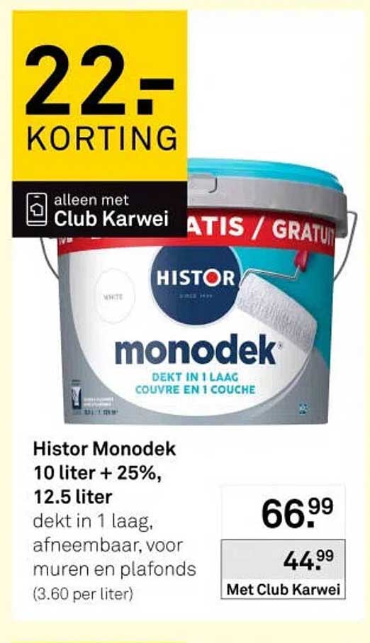 Histor Monodek 10 liter + 25%, 12.5 liter
