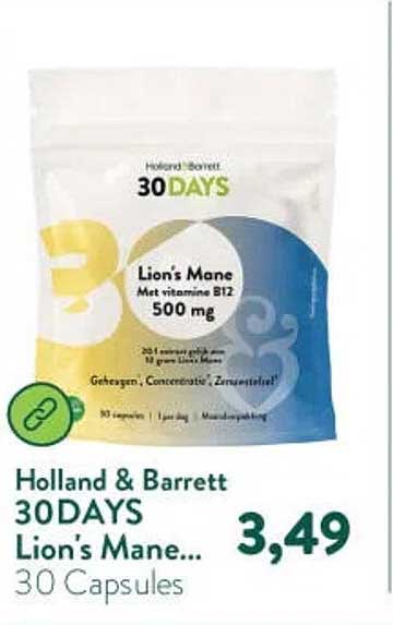 Holland & Barrett 30DAYS Lion's Mane... 30 Capsules