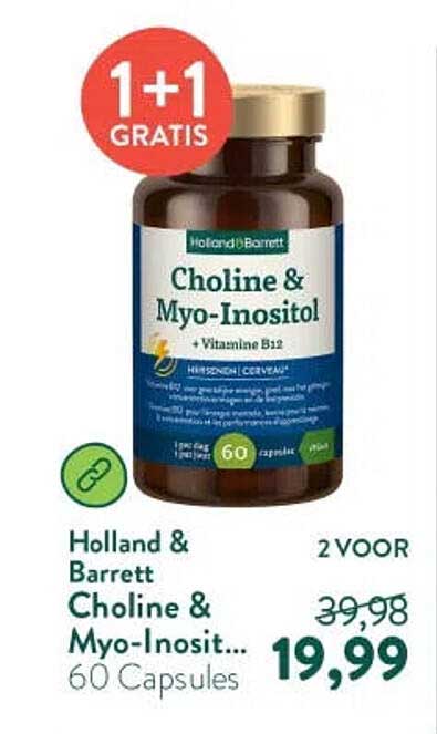 Holland & Barrett Choline & Myo-Inosit... 60 Capsules 1+1 GRATIS