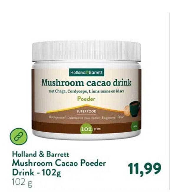 Holland & Barrett Mushroom Cacao Poeder Drink - 102g