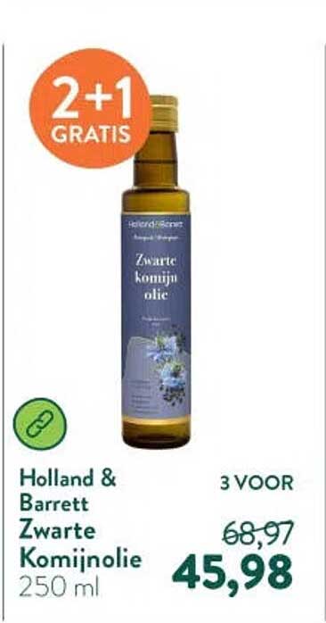 Holland & Barrett Zwarte Komijnolie 250 ml 2+1 GRATIS