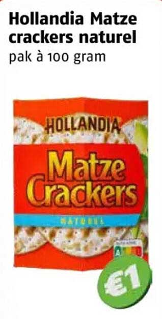 Hollandia Matze crackers naturel pak à 100 gram